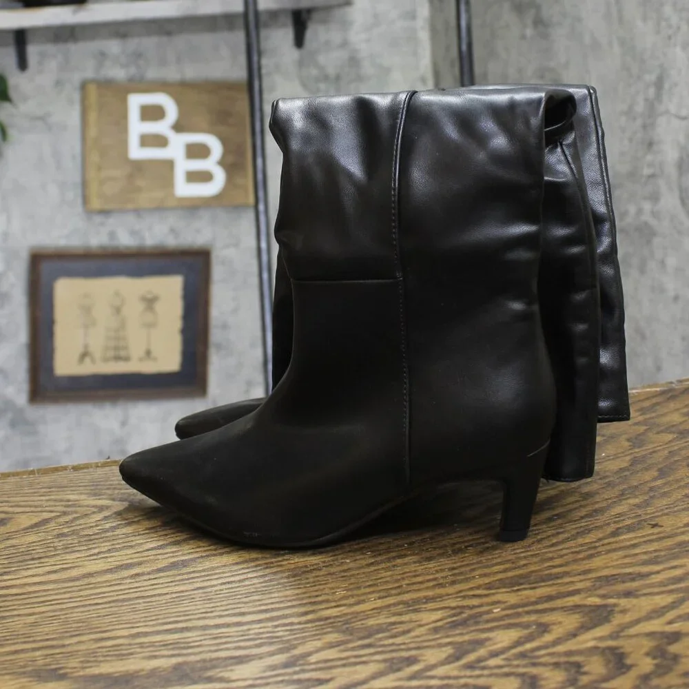 Universal Thread Womens Kendra Kitten Heel Tall Dress Boots 90511058 Black 6.5M - Picture 3 of 10